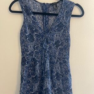 Forever 21 Blue Paisley Romper Size Medium